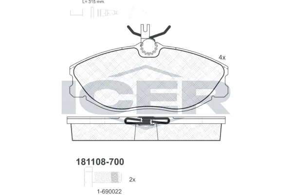 Brake Pad Set, disc brake 181108-700