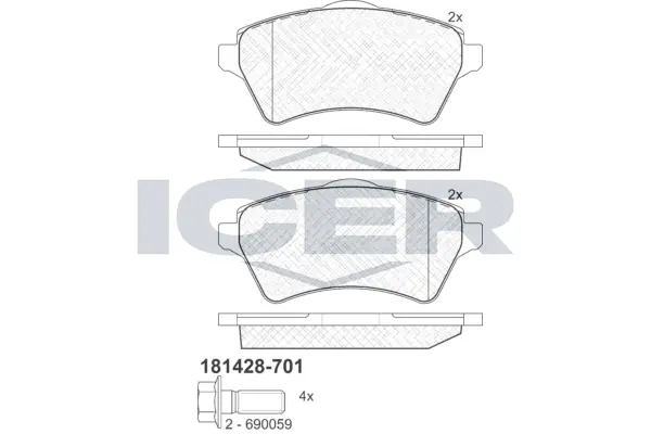 Brake Pad Set, disc brake 181428-701