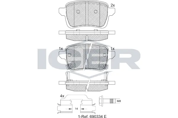 Brake Pad Set, disc brake 182170-208