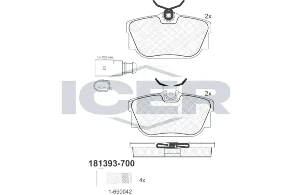 Brake Pad Set, disc brake 181393-700