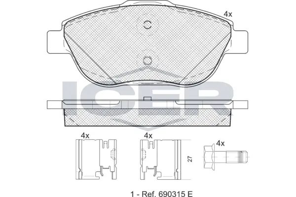 Brake Pad Set, disc brake 181925-201