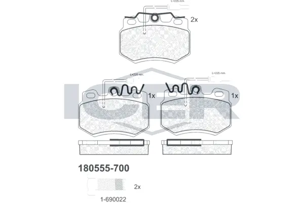 Brake Pad Set, disc brake 180555-700