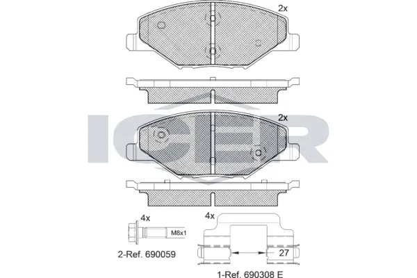 Brake Pad Set, disc brake 182110