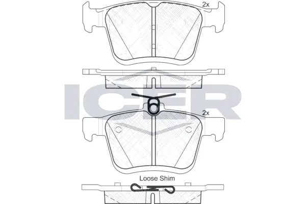 ICER Set Pad Brek, Brek Piring 182099