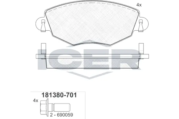 Brake Pad Set, disc brake 181380-701