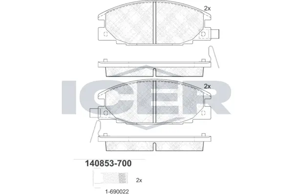 Brake Pad Set, disc brake 140853-700