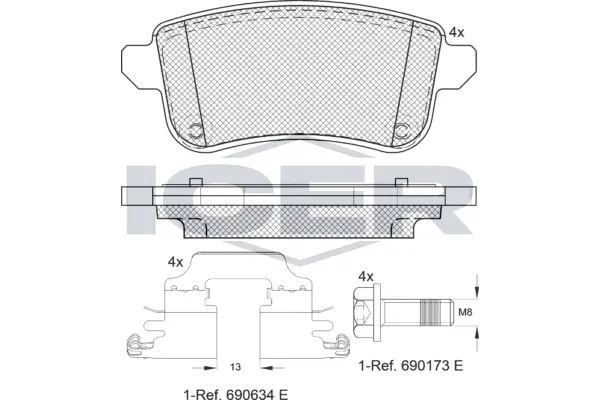 Brake Pad Set, disc brake 181904-203