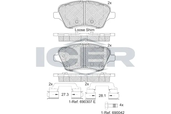 Brake Pad Set, disc brake 182108