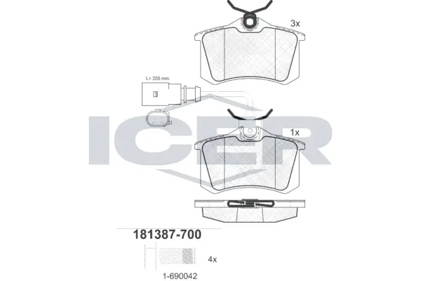 Brake Pad Set, disc brake 181387-700