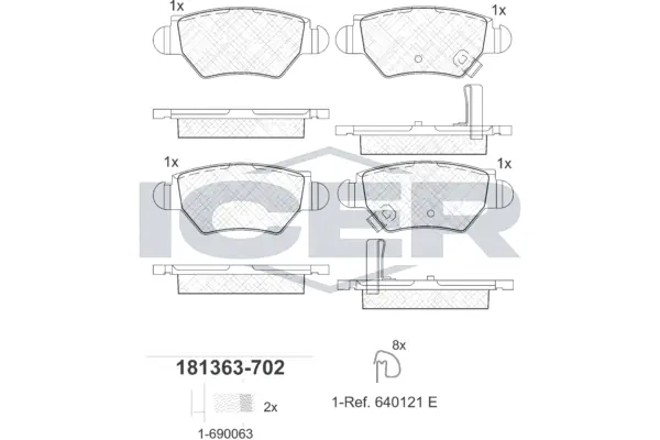 Brake Pad Set, disc brake 181363-702