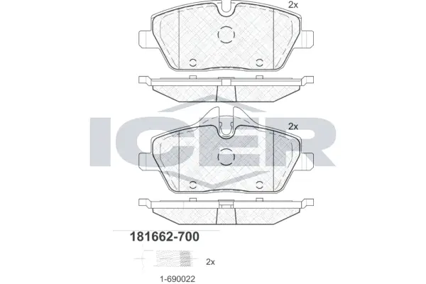 Brake Pad Set, disc brake 181662-700