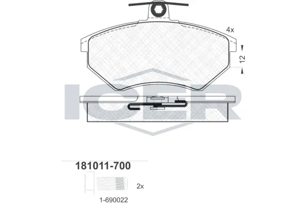 Brake Pad Set, disc brake 181011-700
