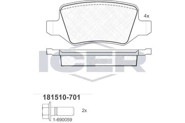 Brake Pad Set, disc brake 181510-701