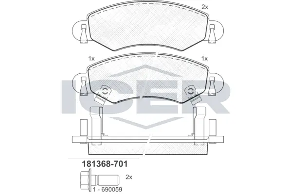 Brake Pad Set, disc brake 181368-701