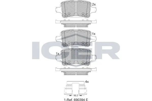 Brake Pad Set, disc brake 182257