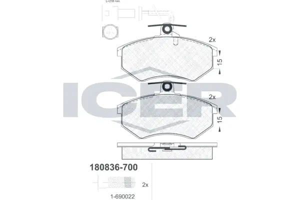 Brake Pad Set, disc brake 180836-700
