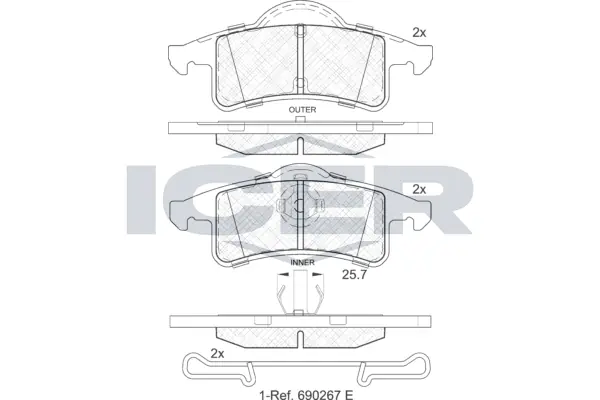 Brake Pad Set, disc brake 181399