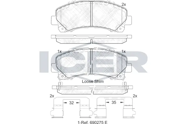 Brake Pad Set, disc brake 182082