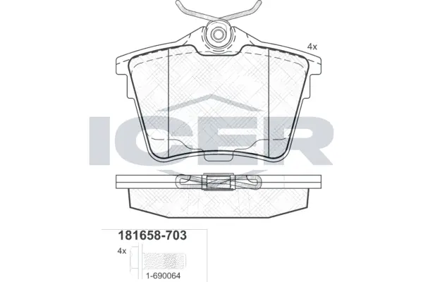 Brake Pad Set, disc brake 181658-703