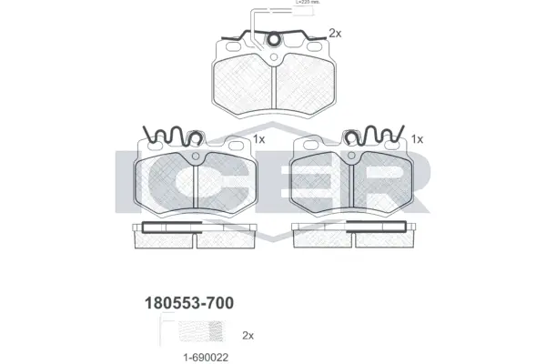 Brake Pad Set, disc brake 180553-700