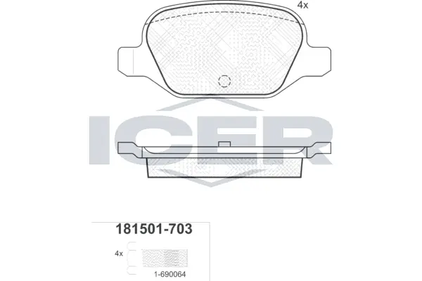Brake Pad Set, disc brake 181501-703