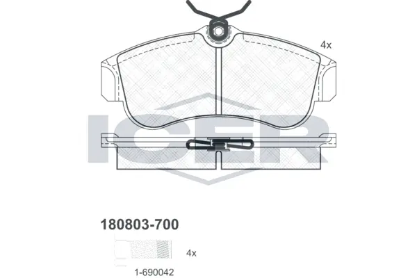 Brake Pad Set, disc brake 180803-700