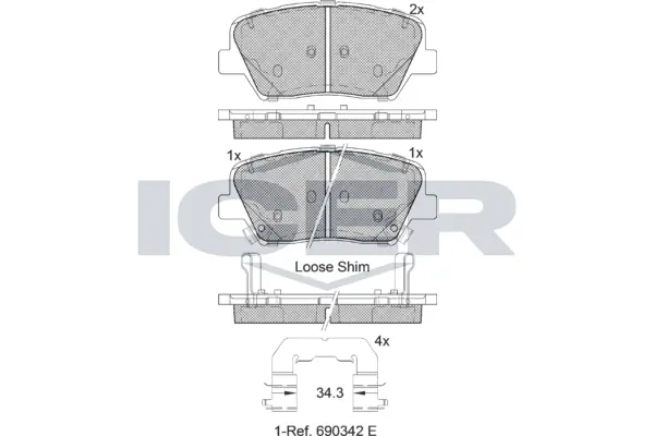 Brake Pad Set, disc brake 182147
