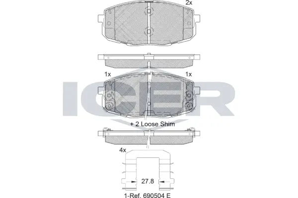 Brake Pad Set, disc brake 181540-208