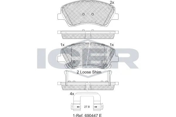Brake Pad Set, disc brake 182298
