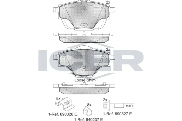 Brake Pad Set, disc brake 182161