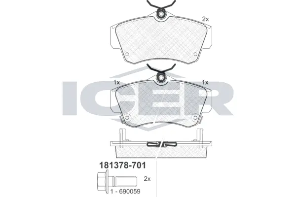 Brake Pad Set, disc brake 181378-701