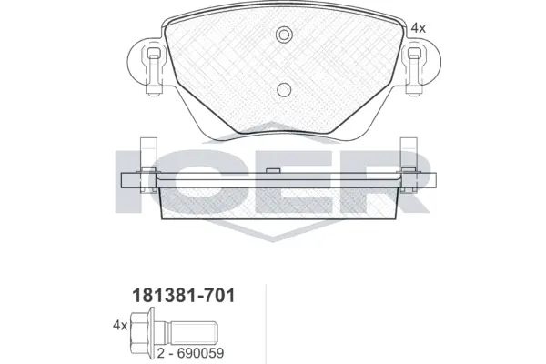 Brake Pad Set, disc brake 181381-701