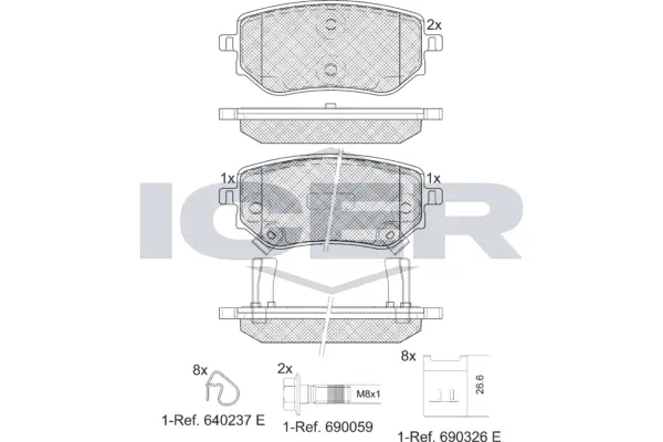 Brake Pad Set, disc brake 182343