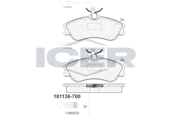 Brake Pad Set, disc brake 181136-700