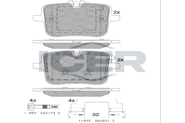 Brake Pad Set, disc brake 182308