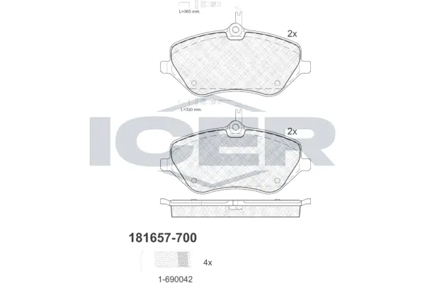 Brake Pad Set, disc brake 181657-700