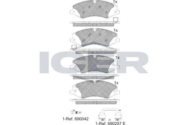 Brake Pad Set, disc brake 181957-203
