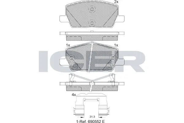 Brake Pad Set, disc brake 182355