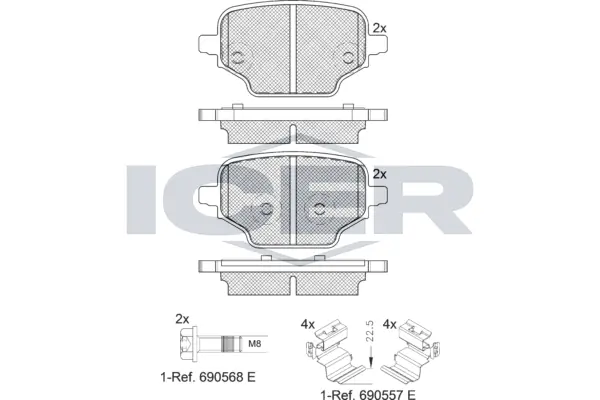Brake Pad Set, disc brake 182347