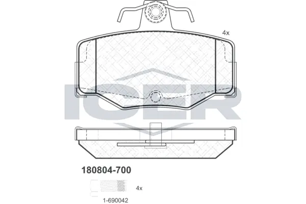Brake Pad Set, disc brake 180804-700