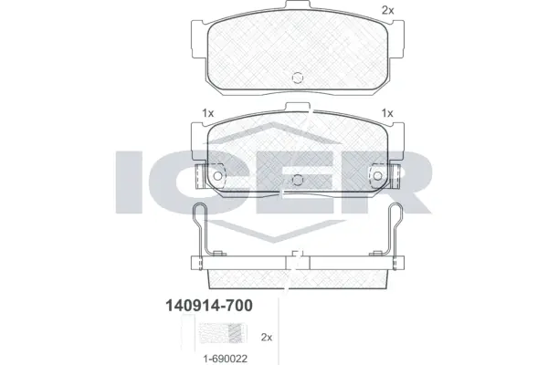 Brake Pad Set, disc brake 140914-700