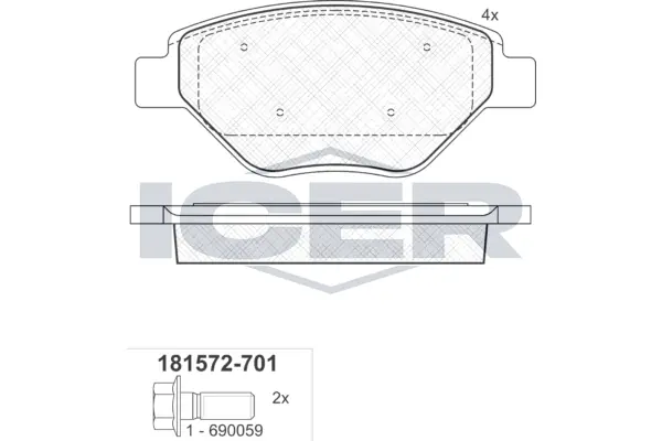 Brake Pad Set, disc brake 181572-701