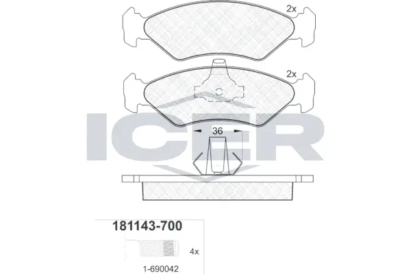 Brake Pad Set, disc brake 181143-700