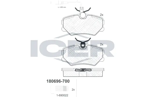 Brake Pad Set, disc brake 180696-700