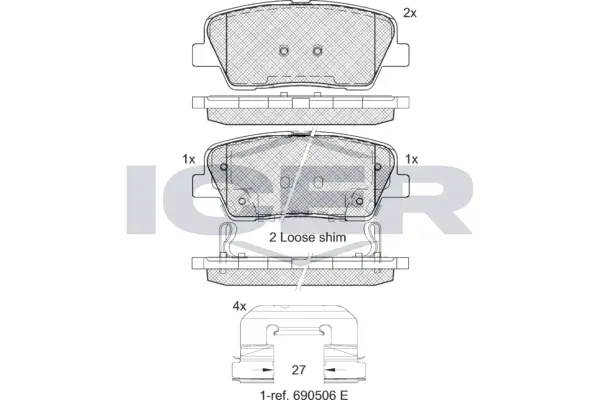 Brake Pad Set, disc brake 181954-066