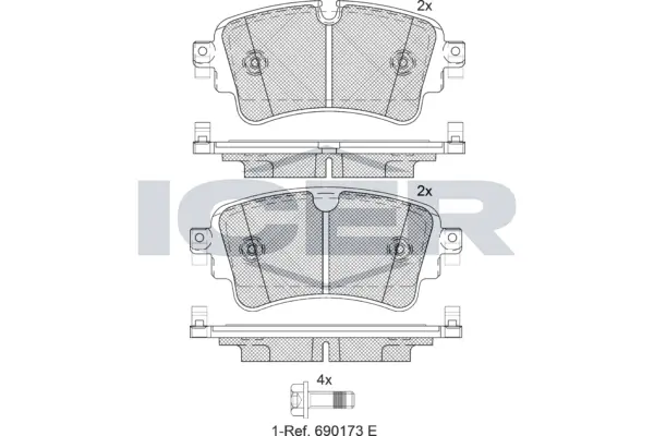 Brake Pad Set, disc brake 182256