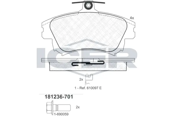 Brake Pad Set, disc brake 181236-701