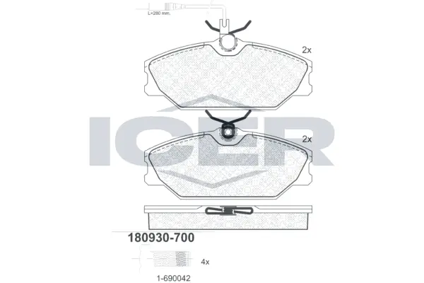 Brake Pad Set, disc brake 180930-700