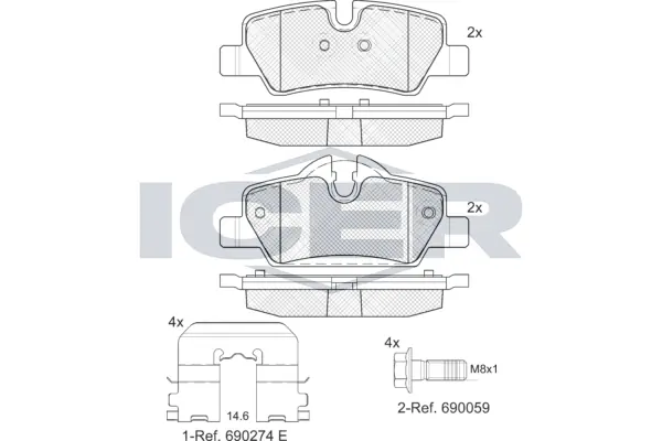 Brake Pad Set, disc brake 182190