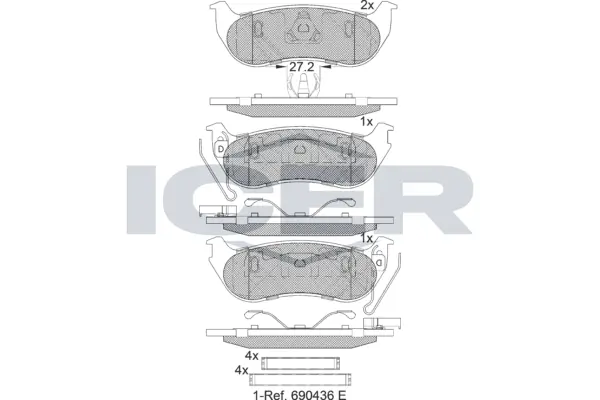 Brake Pad Set, disc brake 182255